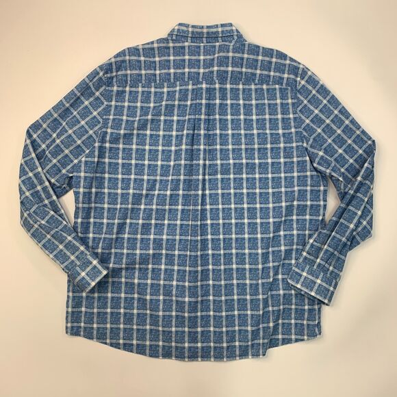 Johnnie O Alto Shirt Mens XL Laguna Blue Windowpane Plaid Cotton Button Up - Picture 7 of 13